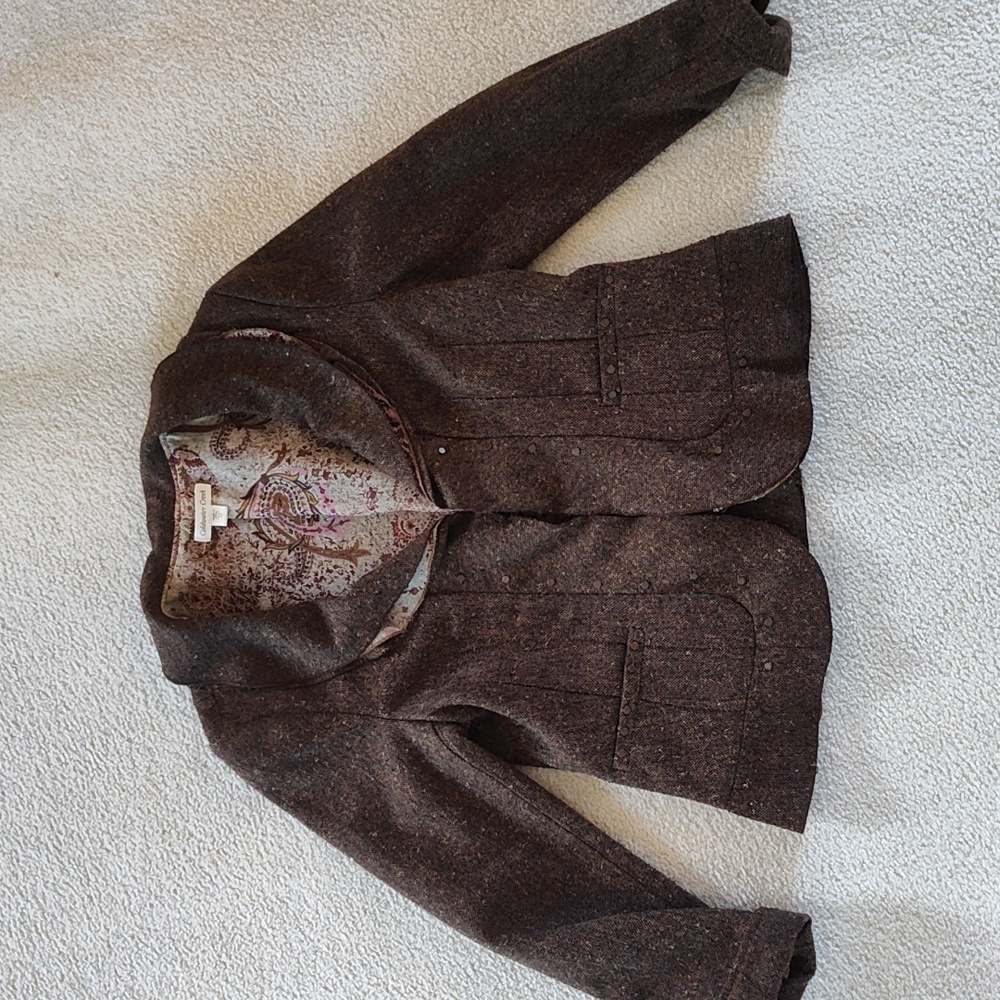 Shawl collar wool/poly blazer